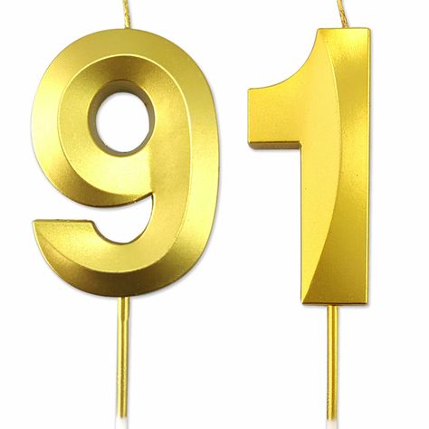 BIG 5cm Gold Number 91 Candle 91st Birthday Party Cake Decoration Anniversary AGE YEAR 91st Birthday, 91 Birthday, Number Cakes, Gold Number, Birthday Party Cake, Party Cake, Cake Decoration, Party Cakes, Cake Decorating