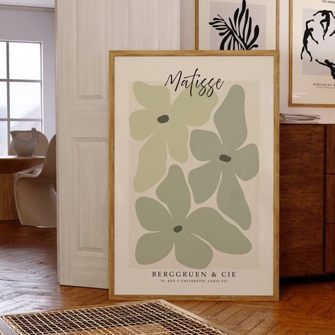 Matisse Flower Gallery Wall Art Print, Matisse Flower Market Wall Art, Matisse Exhibition Poster, Sage Green Wall Art, Abstract Wall Art Flower Gallery Wall, Matisse Flower Market, Sage Green Wall Art, Wall Art Matisse, Sage Green Wall, Flower Gallery, Art Matisse, Sage Green Walls, Matisse Art