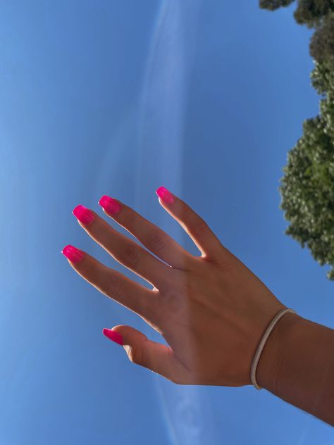 hot pink, hot pink nails, squre nails, summer nails, summer nails 2022, 2022 nails, cute nail ideas Pink Summer Acrylic Nails, Square Oval Nails, Summer Nails 2022, Cute Nail Ideas, Summer Nails Summer, 2022 Nails, Nails Summer Nails, Hot Pink Nails, Nails Cute