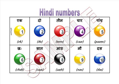 Hindi numbers 1 to 10 with pronunciation Eal Resources, Italian Numbers, Baby Boy Winter Outfits, Hindi Worksheets, Birthday Wishes Cards, Learn English Words, Billiard Balls, English Words, Billiard Table