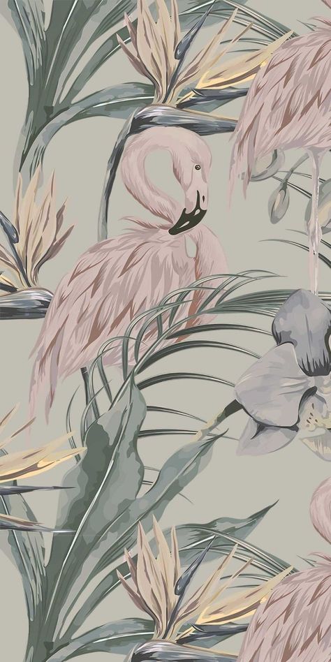 Flamingo Wallpaper, Tropical Flamingo, Tropical Wallpaper, A Wallpaper, Deco Floral, Iphone Background Wallpaper, Pastel Wallpaper, Wallpaper Design, Art Journal Pages