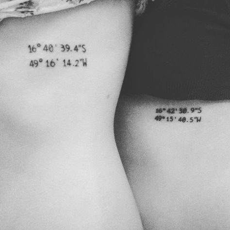 20 Tiny Travel Tattoos For People With Wanderlust - Society19 Tattoo Ideas Friends, Travel Tattoo Quotes, Audi Tattoo, England Tattoo, Travel Tattoo Ideas, Cousin Tattoos, Friends Tattoo, Coordinates Tattoo, Tattoos For Best Friends