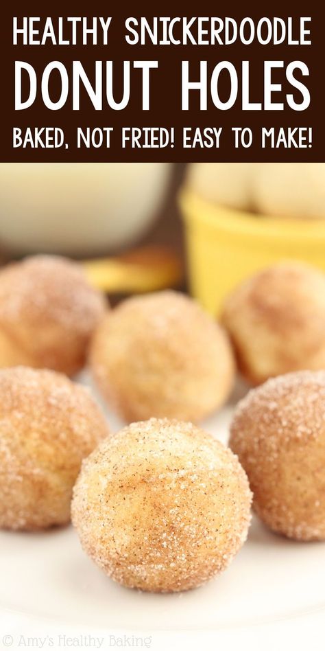 Healthy Snickerdoodle Donut Holes – they taste just like the cookies! Baked, NOT fried & so easy to make! ♡ healthy homemade baked donut holes recipe with gluten-free option. easy cinnamon sugar donut holes. how to make donut holes no yeast. Cake Pop Maker Ideas, Donut Hole Recipe Baked, Babycakes Recipes, Baked Donut Holes, Homemade Baked Donuts, Cinnamon Sugar Donut Holes, Double Recipe, Snicker Doodle, Cake Pops Recipe