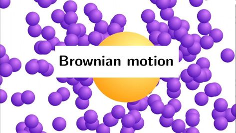 Brownian motion is the constant and random movement of microscopic particles (for example, a speck of dust) in a liquid or gas. Due to the impact of atoms and molecules, these small bodies seen under a microscope move. The yellow circle represents a microscopic body, while the purple circles represent atoms that crash into the microscopic particle. Atoms And Molecules, Brownian Motion, Speck Of Dust, Yellow Circle, Under A Microscope, Things Under A Microscope, The Purple, Circles, Physics