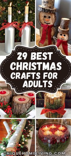 Xmas Crafts Adults, Fun Simple Crafts For Adults, Christmas Crafts Party Adults, Simple Adult Christmas Crafts, Easy Christmas Crafts For Adults Diy, Holiday Party Crafts For Adults, Easy Indoor Christmas Decorations, December Crafts For Seniors, Adult Holiday Crafts