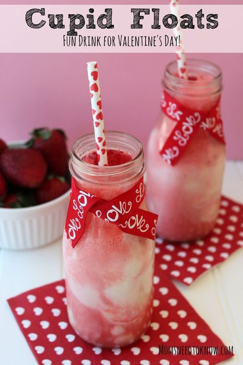 Kids Food Crafts, Float Recipes, Detox Smoothies, Valentinstag Party, Valentines Day Food, Hari Valentine, Valentine's Day Recipes, Valentines Day Treats, Think Food