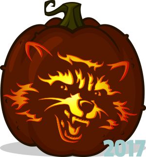 Rocket Pumpkin Carving, Thor Pumpkin Carving, Racoon Pumpkin Carving, Marvel Pumpkin Carving Ideas, Marvel Pumpkin Carving, Marvel Pumpkin, Easy Pumpkin Stencils, Raccoon Pumpkin, Wolf Pumpkin