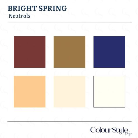 Some of the best colours, neutrals and colours to avoid for BRIGHT SPRING. . . . . . . . #colouranalysis #brightspring #springpalette #style #color #coloranalysis Bright Spring Color Palette Neutrals, Colour Analysis Spring, Bright Spring Neutrals, Bright Spring Color Analysis, Spring Board, Color Seasons, Colour Analysis, Clear Spring, Spring Palette