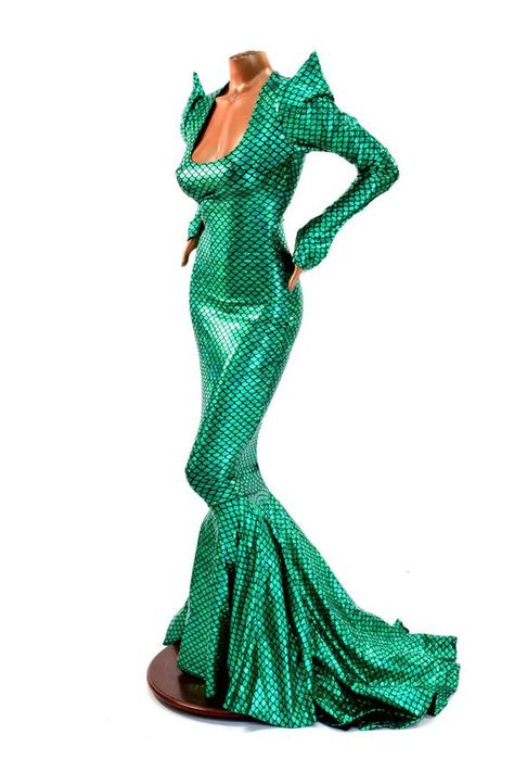 Green Mermaid, Glamorous Dresses, Mermaid Costume, Fright Night, Mermaid Hair, Wiggle Dress, Mermaid Dress, Women's Costumes, Dress Cuts