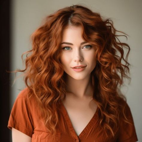 Permed Red Hair, Hair Color Ideas For 2023, Copper Hair Color Ideas, Copper Red Hair, Red Haired Beauty, Ginger Hair Color, Copper Hair Color, Beautiful Red Hair, Auburn Hair