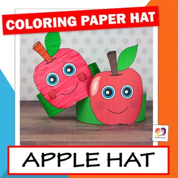 This apple headband is perfect for a fall day or back to school. The resource comes with an apple paper hat template, both in color and black and white. Print, color, cut and use! NO PREP work. Students can color their crown or use the colored apple hat.This apple craft is a great fall coloring activity and it can also be used for the first day of school.The PDF includes:-a list of supplies-directions-patterns-photos of the final project-step by step photosSimilar resources:Fall craftsPaper hats Apple Hat Craft, Apple Hats, Paper Hat Template, Apple Headband, Apple Study, Pre K Lesson Plans, Apple Paper, Apple Hat, Apple Preschool