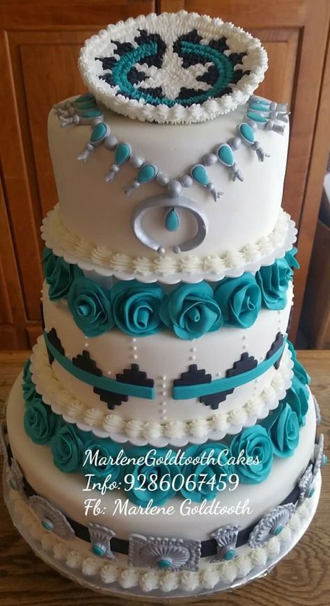 Navajo Wedding Cake, Navajo Cake Designs, Navajo Wedding Ideas, Aztec Cake Ideas, Native American Wedding Cake, Wedding Cakes Western, Native American Cake, Western Birthday Cakes, Cowgirl Birthday Cakes