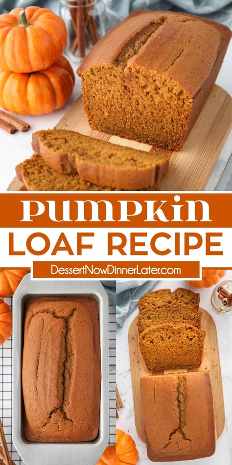 Better than Starbucks pumpkin loaf recipe, this pumpkin bread is full of real pumpkin, a mixture of warm and flavorful spices, and stays moist for days! It also freezes well. Starbucks Pumpkin Loaf, Pumpkin Loaf Recipe, Savory Pumpkin Recipes, Pumpkin Loaf, Pumpkin Chocolate Chip Bread, Pumpkin Desserts, Starbucks Pumpkin, Recipe Dessert, Pumpkin Bread Recipe