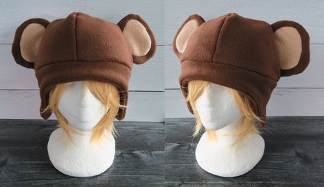 This Monkey hat is made from fleece. Multiple colors are available. If you don't see a color you want let me know and if you have a preference for inner ear color. ⫸ Perfect for: fans, cold weather, costumes, or conventions. Very warm! ⫸ Monkey with hair does not have free shipping⫸ Size: If in doubt order the larger size. Adult: 24-25 Inches Youth: 21-23 Inches Youth: 18-20 Inches ⫸ Care instructions: I recommend hand wash but should be fine in machine wash cold.⫸⫸Made when ordered.All hats are Finn Hat, Weird Hats, Weather Costumes, Monkey Costume, Stuff I Want, Fun Hats, Crochet Animal Hats, Monkey Hat, Fun Hat