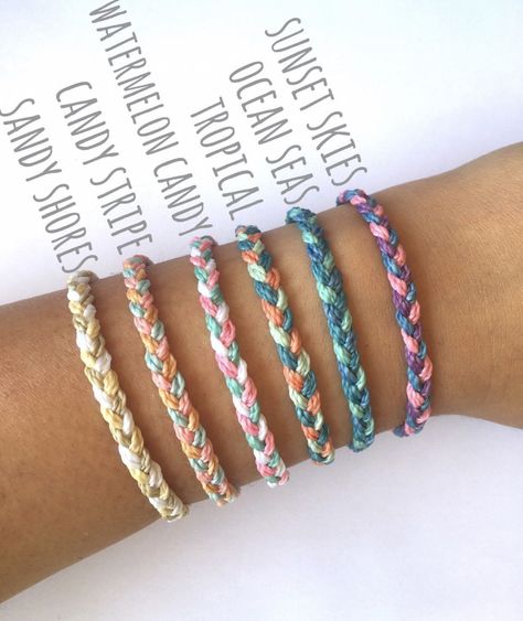 Braided String Bracelet, String Bracelets, Surfer Bracelets, Sandy Shores, Sliding Knot, Candy Stripes, Waist Chain, String Bracelet, Anklet Bracelet