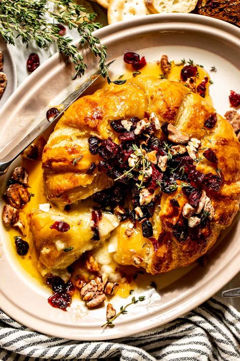 Holiday Baked Brie Baked Brie With Orange Marmalade, Christmas Party Food For A Crowd Appetizers Baked Brie, Baked Brie In Puff Pastry Honey, Honey Pecan Baked Brie, Baked Brie Thanksgiving, Baked Brie In Puff Pastry Cranberry, Snowflake Baked Brie, Thanksgiving Baked Brie, Thanksgiving Brie