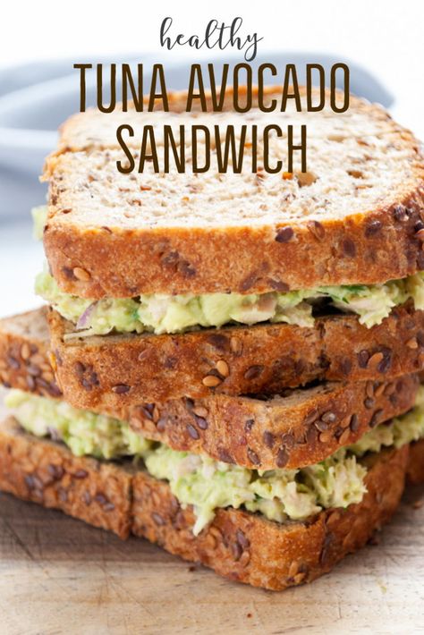 Avocado And Tuna Sandwich, Avocado Sandwiches Recipes, Avocado Recipes Sandwich, Avocado Tuna Sandwich, Tuna Avocado Sandwich, Healthy Tuna Sandwich, Housewife Aesthetic, Classic Tuna Salad Sandwich, Avocado Ideas