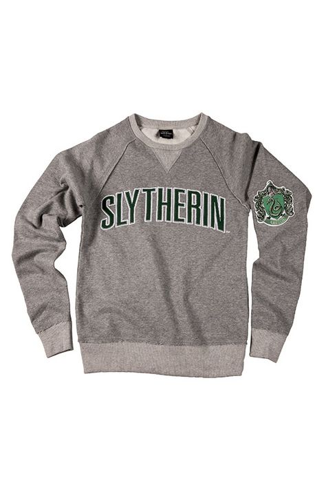 Image for Slytherin™ Adult Sweatshirt from UNIVERSAL ORLANDO Slytherin Sweatshirt, Slytherin Clothes, Slytherin Fashion, Harry Potter Universal Studios, House Icon, Harry Potter Slytherin, The Wizarding World Of Harry Potter, Harry Potter Sweatshirt, Varsity Sweater