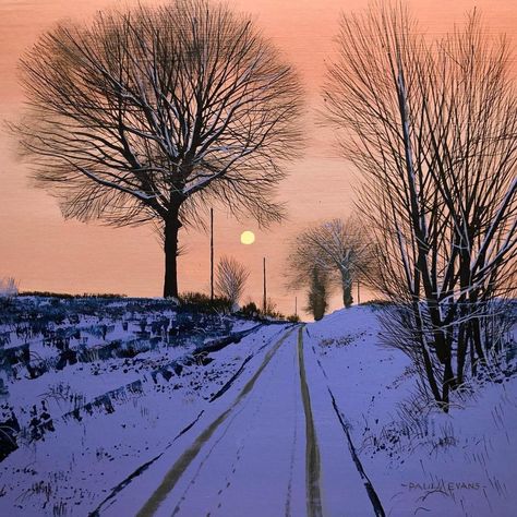 Intj Male, Moon 2023, Evans Art, Winter Moon, Paul Evans, Winter Landscape Painting, Blue Artwork, Winter Painting, Mom Art