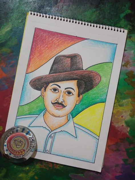 Bhagat Singh Freedom Fighter Freedom Fighters Drawing Sketch, Freedom Fighters Of India Drawing Easy, Bhagat Singh Drawing Easy, Freedom Fighters Of India Drawing, Make In India Poster Drawing, Bhagat Singh Painting, Freedom Fighters Painting, Freedom Fighter Drawing, Freedom Fighters Sketch