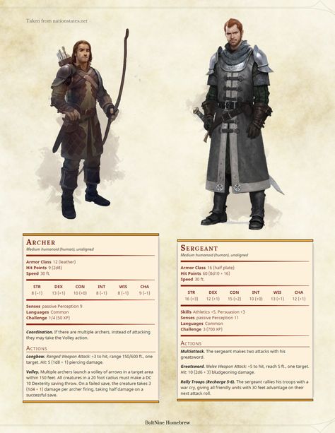 The King's Army - A D&D 5e Monster Pack - Album on Imgur Dnd Enemies, Homebrew Monsters, Dnd Stats, Monster Ideas, Dungeons And Dragons 5e, Dnd Dragons, Dnd 5e Homebrew, D D Monsters, Heroic Fantasy