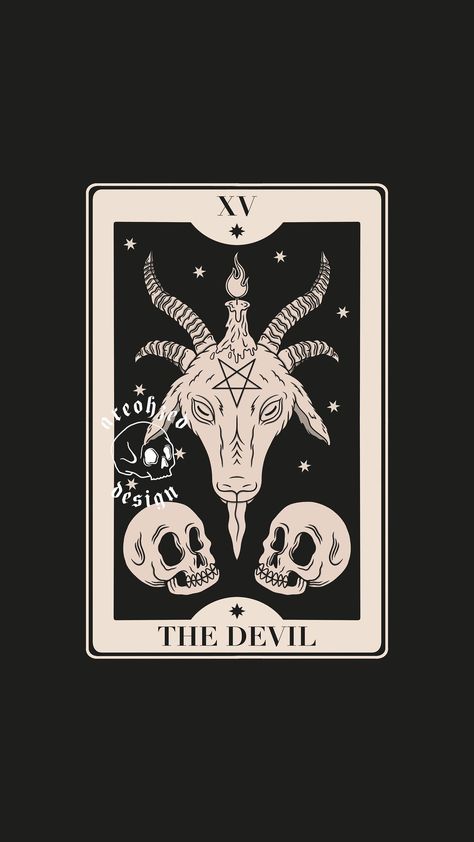 Satanic Tarot Cards, The Devil Tarot Card Art, Tarot Card Design Ideas, Tarot Design Illustration, The Devil Tarot Tattoo, Witchtober 2024, Tarot Cards Drawing, Tarot Card Drawings, Capricorn Tarot Card