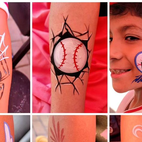 Zombie Baseball Player, Baseball Face Paint, Baseball Designs, Angel Stadium, Painted Face, Baseball Design, Face Art, Face Painting, Zombie