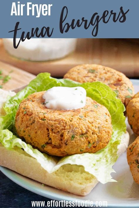 These delicious and meaty tuna burgers made with tinned tuna and store cupboard staples can be cooked in an air fryer, fried on the hob, or baked in the oven! Air Fryer Tuna, Oven Burgers, Tuna Burgers, Store Cupboard, Canned Tuna, Dump Meals, Air Fryer Recipes Chicken, Roast Chicken Recipes, Air Fryer Dinner Recipes