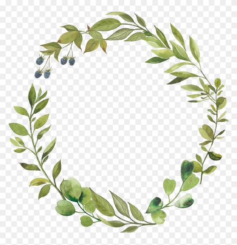 Circle Leaves Border, Picture Borders, Botanical Wreath, Framed Leaves, Wreath Frames, Circle Borders, Leaves Wreath, Wreath Clipart, Green Circle