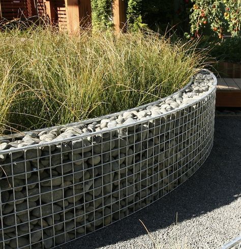 . Gabion Retaining Wall, Gabion Fence, Gabion Wall, Garden Vines, Modern Fence, Have Inspiration, Garden Fencing, Landscape Projects, Garden Fence