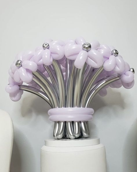 Ballon Flower Bouquet, Bouquet Balon, Baloon Diy, Bucket Balon, Balloon Bouquet Centerpiece, Mermaid Jewelry Diy, Balloon Centerpieces Diy, Flower Balloons Diy, Balloon Bouquet Diy