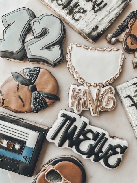 Drake Cookies, Hip Hop Birthday Party, Birthday Sugar Cookies, Hip Hop Birthday, Hip Hop Party, Cute Cookies, Cookie Designs, Tupac, 16th Birthday