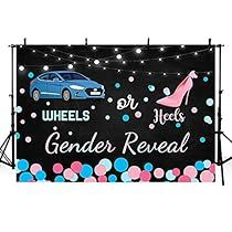 Wheels Or Heels Gender Reveal Decoration, Wheels Or Heels Gender Reveal, Polka Dots Background, Gender Reveal Backdrop, Car Pink, Dots Background, Polka Dot Background, Gender Reveal Decorations, Cake Table Decorations