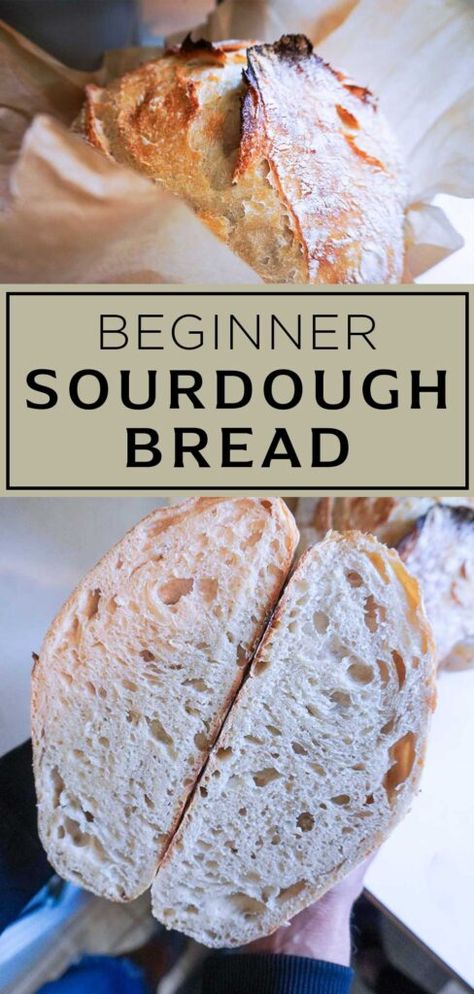 The Easiest Sourdough Bread Recipe (Great For Beginners!) Make Sourdough Bread, Beginners Bread Recipe, Easy Sourdough Bread Recipe, Making Sourdough Bread, Homemade Sourdough Bread, Homemade Dinner Rolls, Sourdough Bread Recipe, Delicious Bread, Starters Recipes