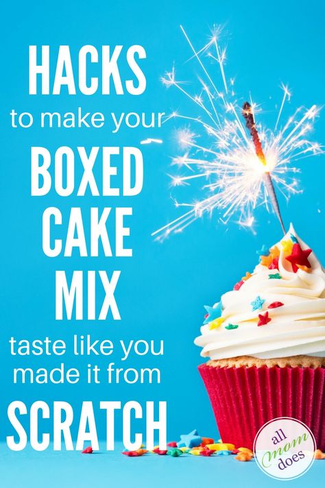 Hacks to Make Your Cupcakes Taste Amazing | AllMomDoes Make Cake Mix Taste Homemade, Cake Mix Hacks, Cake Mix Cupcakes, Moist Cupcakes, Recipe Hacks, Funfetti Cake Mix, Cupcake Mix, Boxed Cake, Cake Mixes