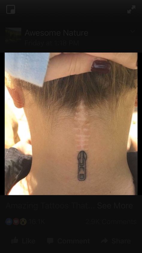 Great scar tattoo for my head Chiari Malformation, Scar Tattoo, Tattoo Shows, Back Of The Head, Body Tattoos, The Head, Tattoo On, Behind Ear Tattoo, New Tattoos