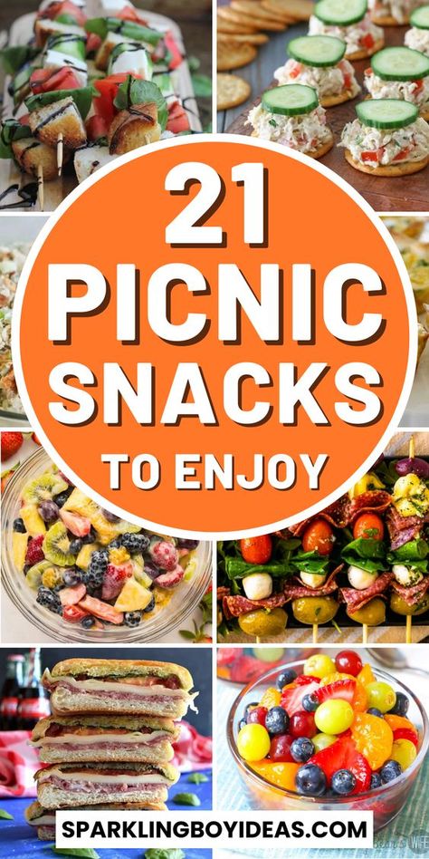 Planning a picnic? Check out our delicious and easy picnic snacks! From picnic sandwiches to picnic salads and sweet picnic treats, we've got you covered. Whether you're looking for healthy picnic food ideas or indulgent camping treats, our picnic snack ideas are perfect for a day out. Grab your basket, and blanket, and get ready to enjoy the great outdoors with these tasty picnic recipes that are sure to please everyone. Easy Picnic Snacks, Healthy Picnic Food Ideas, Camping Treats, Picnic Treats, Picnic Finger Foods, Picnic Salads, Picnic Appetizers, Healthy Picnic Foods, Best Picnic Food