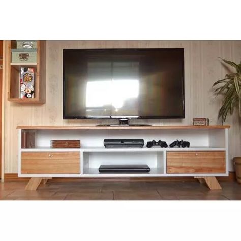 Mesa Tv Consola Madera Paraiso Nordico Escandinava Laqueada - $ 6.490,00 Modern Tv Stand Living Rooms, Mid Century Cabinets, Mesa Tv, Tv Rack, Tv Unit Decor, Modern Tv Wall Units, Tv Unit Furniture, Wood Table Design, Bed Frame Design