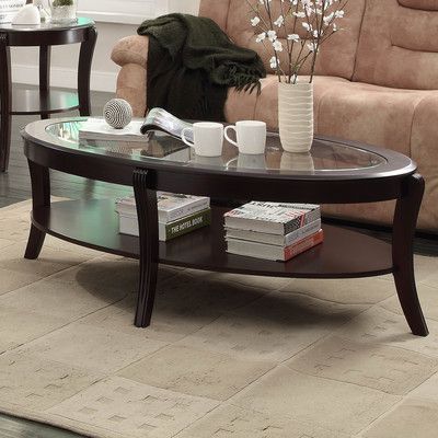 Look what I found on Wayfair! Wooden Cocktail Table, Stylish Living Room Furniture, Stylish Coffee Table, Studio Table, Oval Coffee Tables, Glass Top Coffee Table, Stylish Living Room, Cool Coffee Tables, Oval Table