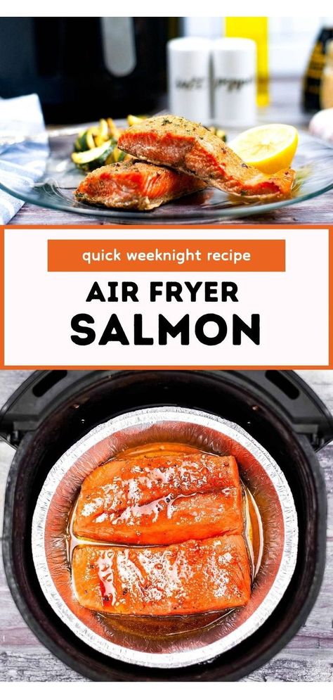 One of my favorite easy weeknight recipes is Air Fryer Salmon. The fish comes out delicious, flaky, and moist. It’s a simple and healthy meal that, most importantly, is also delicious. You can vary this recipe by adding different sauces after the fish is cooked so you’ll never get bored. My whole family loves it and I’m sure yours will, too! Salmon With Skin, Cook Frozen Salmon, Salmon In Air Fryer, Quick Salmon, Air Fryer Salmon, Frozen Salmon, Fried Salmon, Baked Salmon Recipes, Cooking Salmon