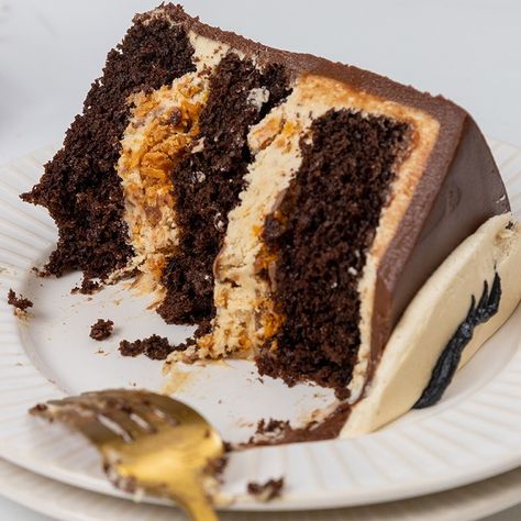 Chocolate Butterfinger Cake, Butterfinger Cake Recipe, Butterfinger Recipes, Butterfinger Cake, Double Chocolate Cake, Layer Cake Recipes, Eat Pretty, Cake Mix Recipes, Take The Cake