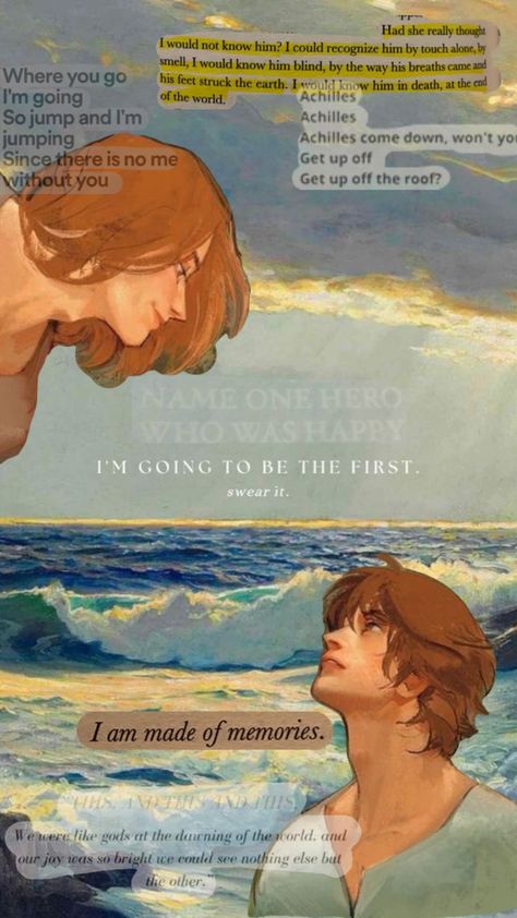 “Name one hero who was happy.” “You can’t.” #songofachilles #gay #pride #love #tragic #cryingmyeyesout #ilovethem #patroclusandachillies Crying My Eyes Out, Pride Love, Greek Mythology, Gay Pride