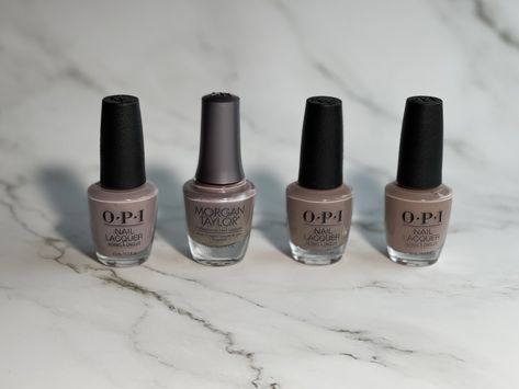 Taupe Pedicure Toenails, Taupe Nail Color, Opi Taupe Less Beach, Taupe Nail Polish, Taupe Nails, Beige Shades, Grey Nail Polish, Brown Nail Polish, Nail Polish Swatches