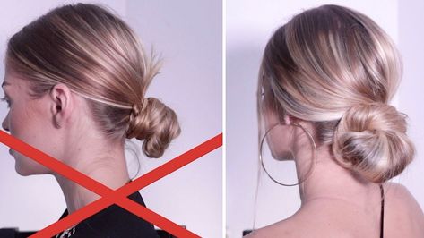 Big Low Bun Tutorial, Low Lose Bun, Easy Low Chignon, Volume Low Bun, Low Bun For Layered Hair, Low Bun For Thinning Hair, Easy Low Bun For Fine Hair, Low Hair Buns For Medium Hair, Low Bun For Thinner Hair