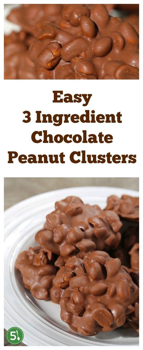 Peanut Clusters Recipe, Almond Bark Recipes, Clusters Recipe, Chocolate Peanut Clusters, 3 Ingredient Recipe, Chocolate Clusters, Crockpot Candy, Peanut Clusters, Easy Candy Recipes