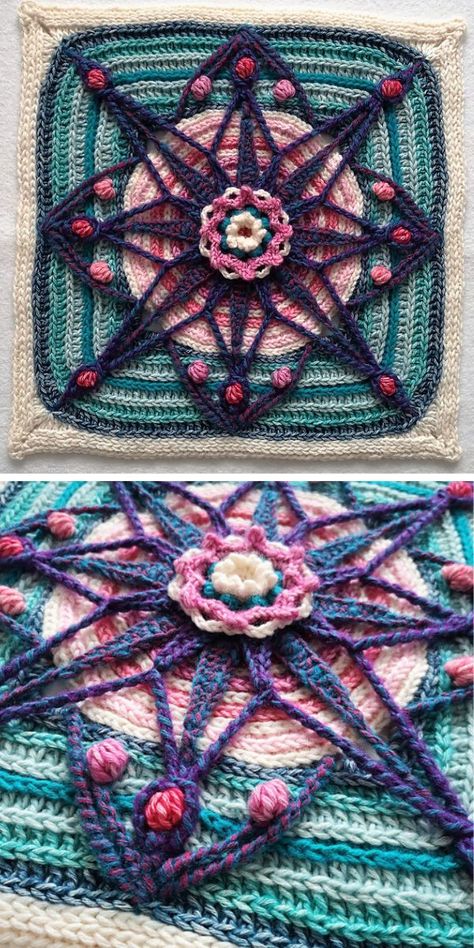 Crochet Motif Patterns Square, Free Crochet Granny Square Patterns, Angels Crochet, 2023 Crochet, Crochet Flower Squares, Crochet Blanket Tutorial, Ice Flower, Crochet Squares Afghan, Crochet Granny Square Afghan