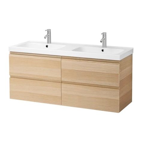 Image Oak Floating Vanity, Basement Master, Drømme Bad, Basic Bathroom, Ikea Godmorgon, Bathroom Vanity Countertops, Ikea Inspiration, Bathroom Sink Cabinets, Ikea Bathroom