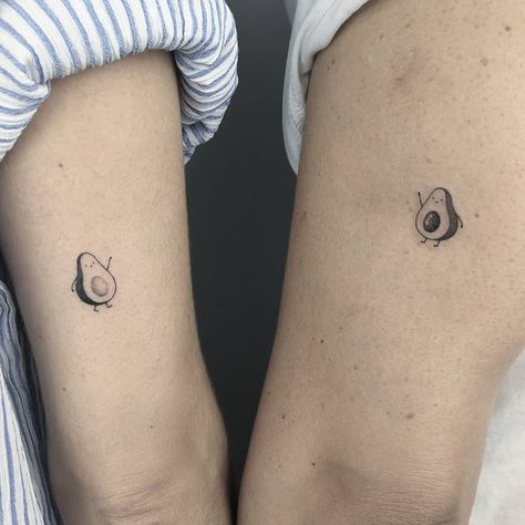 Avocado Tattoo, Partner Tattoos, Matching Friend Tattoos, Basic Tattoos, Couple Tattoos Unique, Sibling Tattoos, Best Friend Tattoos, Friend Tattoos, Matching Tattoos