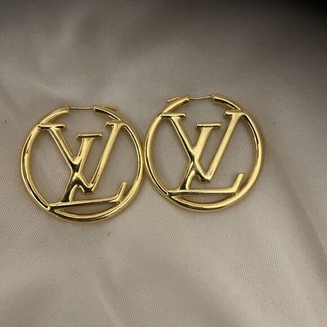 18k Gold Plated Louis Vuitton Hoop earrings Louis Vuitton Jewelry, Shop Earrings, 18k Gold, Gold Plate, Hoop Earrings, Louis Vuitton, Plating, Gold, Color