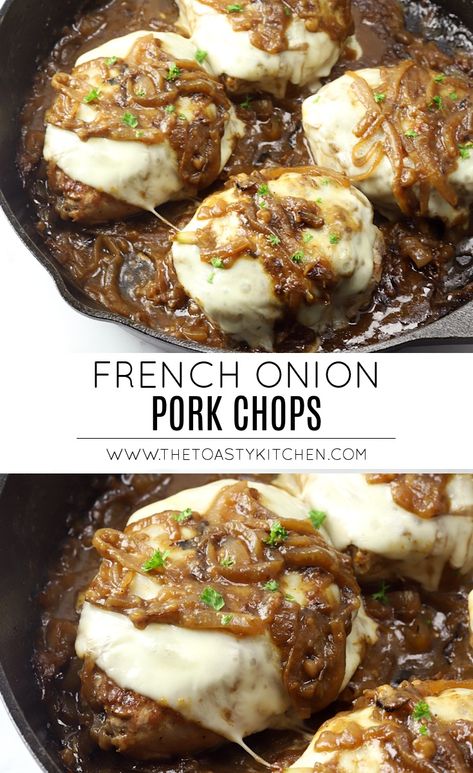 Thick Pork Chop Recipe, Onion Pork Chops, French Onion Pork Chops, Thick Cut Pork Chops, Pork Steak Recipe, Dinner Pork, Pork Chop Recipe, Veal Recipes, Glazed Pork Chops